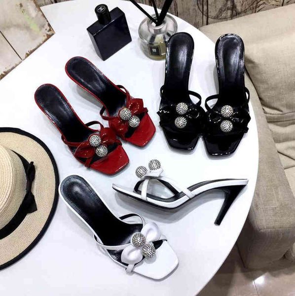 

spring and summer high-heeled leather sals, classic, ball decoration, easy versatile, fashion piece,, Black