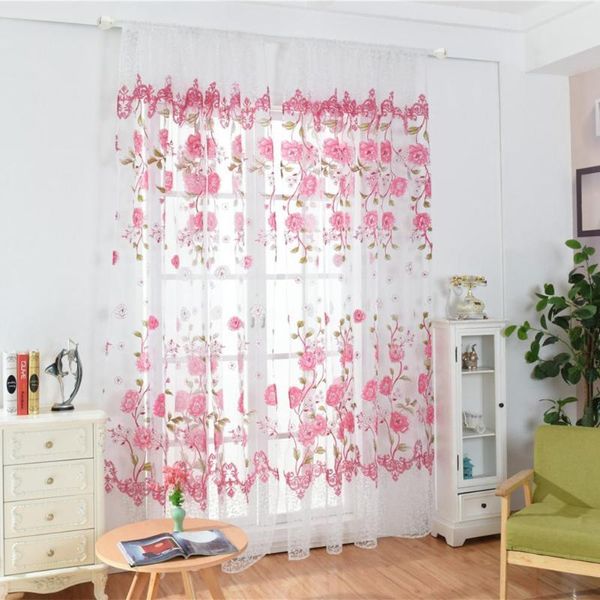 

curtain & drapes light filtering flower pattern polyester window decor drape panel for bedroom