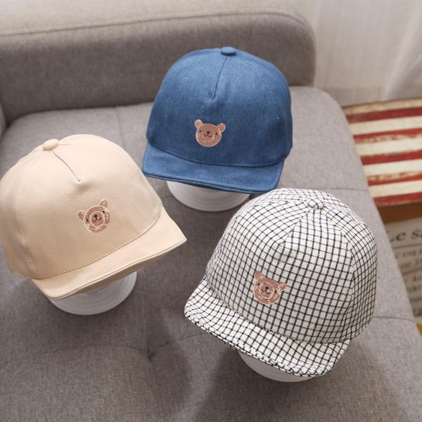 

est summer born baby girl boy sun hat cotton beret cartoon striped bear snapback baseball cap hats bucket caps &, Yellow