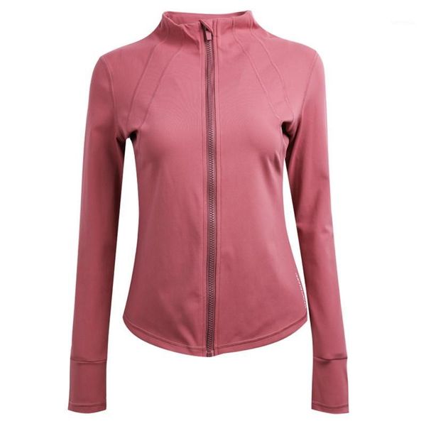 Jackets de corrida feminino colar de colarinho de colarinho de colarinho de jovens de ioga de ioga camisetas de zíper de ginástica de ginástica de ginástica