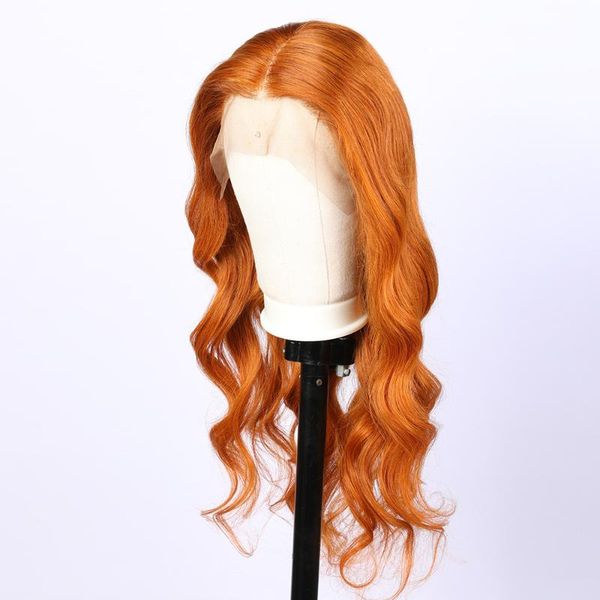 

synthetic wigs 150density cosplay lace front wig 26 inch long wavy 360 orange red african american for black women