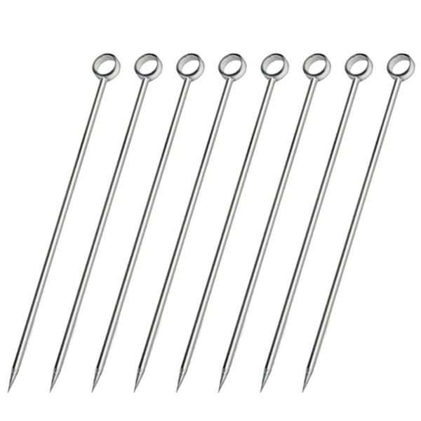 

forks 8pcs stainless steel cocktail picks practical fruit pick useful stirring stick party supplies for home bar (head)