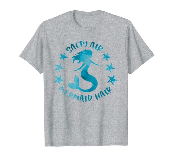 

mermaid salty air mermaid hair t-shirt, White;black