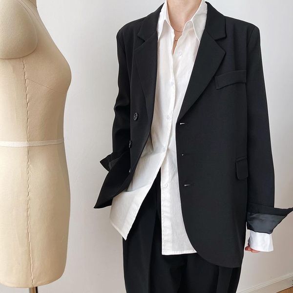 

women's suits & blazers 2021 arrival women spring blazer coat turn down collar feminino vintage ladies casaco for, White;black