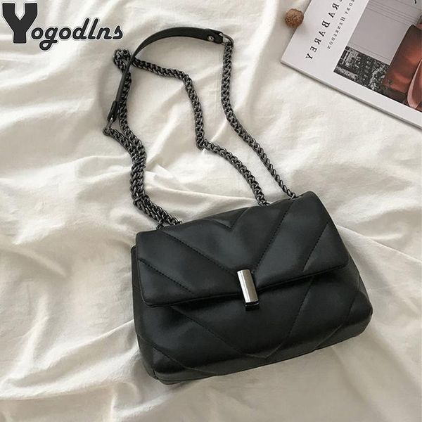 

evening bags ladies simple versatile shoulder bag fashion large capacity handbag and purse women solid color pu leather chain crossbody