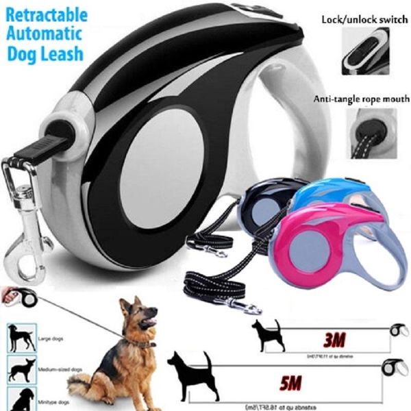 

dog collars & leashes artifact for walking the stretchable pet leash automatically shrink kittens puppies supplies correa perro