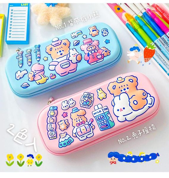 

cosmetic bags & cases bear eva pencil case cartoon 3d large capacity multifunctional pen box student stationery storage bag girls holder