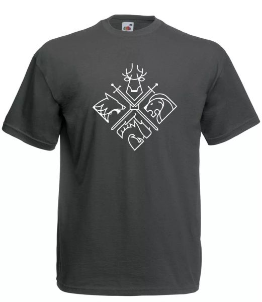 

t-shirt shirt j2130 houses throne snow game thrones stark khaleesi, White;black