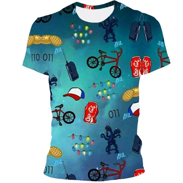 

men's t-shirts short sleeve 3d printed pattern t fashion trend, White;black