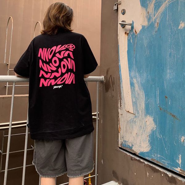 

harajuku letter print t shirt women short sleeve o neck loose tshirt 2021 summer tee short sleeve female clothes plus size, White