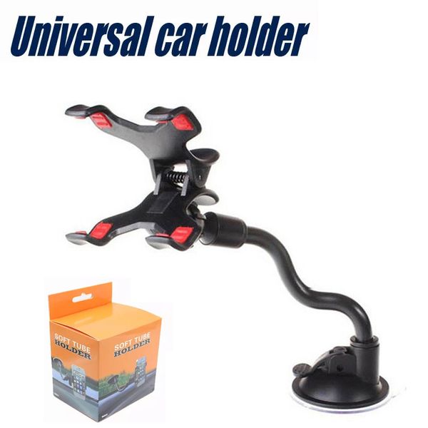 Supporto universale per auto con braccio lungo per parabrezza, cruscotto, supporto per telefono cellulare, rotazione di 360 gradi con forte ventosa X morsetto per i8 s8