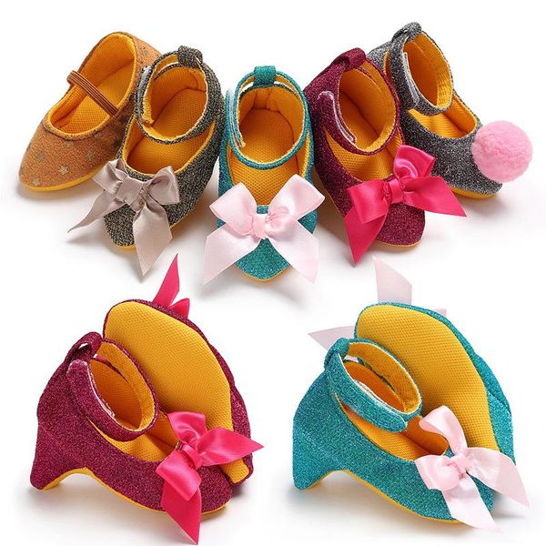 

first walkers infant born baby girl high heels shoes princess bow birthday party po props