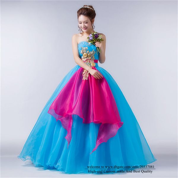 

quinceanera dresses 2021 elegant flowers sequins embroidery party prom formal sweetheart lace up ball gown organza vestidos de 15 anos q41, Blue;red