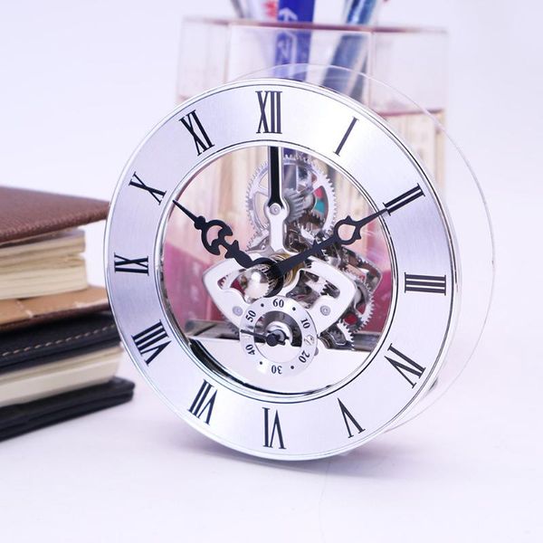 

retro gear wall clock movement round decorative table metal perspective accessories home desk & clocks
