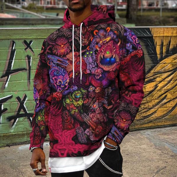 

men's hoodies & sweatshirts anime 3d printing hoodeds sweatshirt fashion creative hoodie 2021fall winter hooded pullover, Black