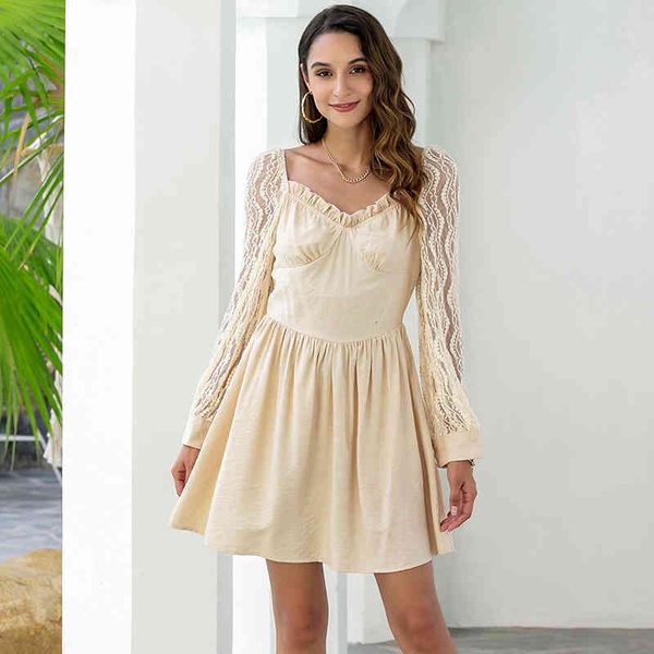 

solid autumn shredded lace dressed feminine fashion long sleeve sweet and elegant dress wl247, Black;gray