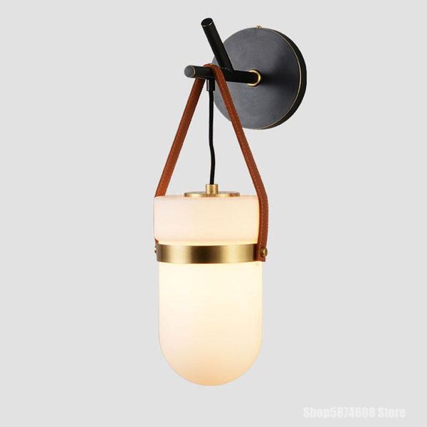 

wall lamp modern copper leather glass bedroom living room decoration kitchen light restaurant bar corridor fixtures