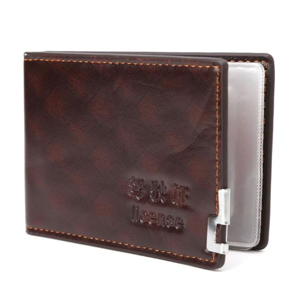 

card holders 1pc fashion men driving license wallet id holder case bifold purse, Brown;gray