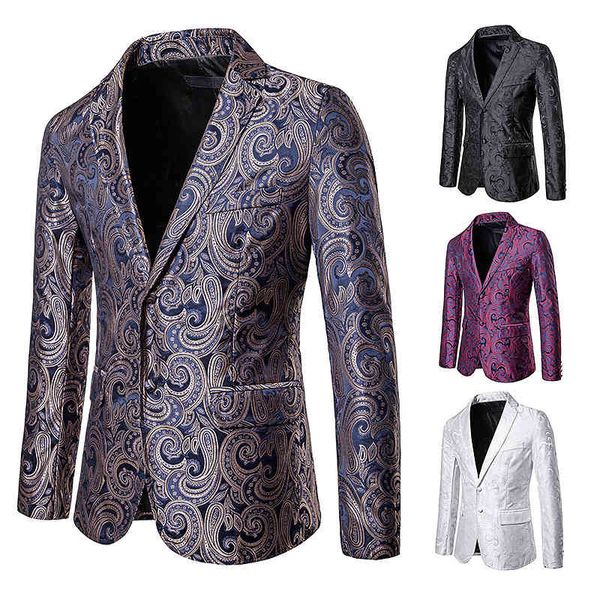 

Male long turn down collar embroidered cardigan with two single haphazard jacket buttons, Black;brown