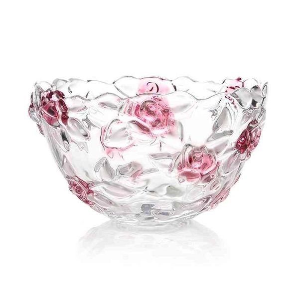 

dishes & plates rose flower set gift fruit plate fashion creative glass crystal european bowl candy
