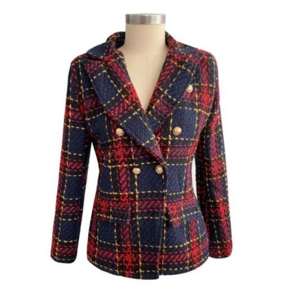 

kywommnz spring autumn 2021 women coat fashion long-sleeved plaid stitching crude woolen cloth female jacket e545 women's jackets, Black;brown