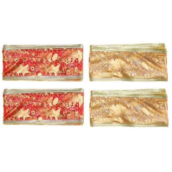 

greeting cards 4 rolls 2 christmas diy ribbons gauze gift wrapping (golden red)