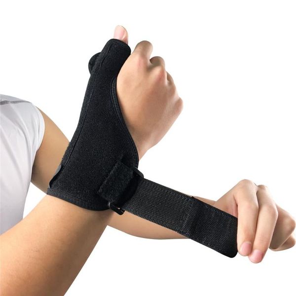 

wrist support removable thumb steel brace adjustable wristband sports protector sprain carpal tunnel splint wrap #p2, Black;red