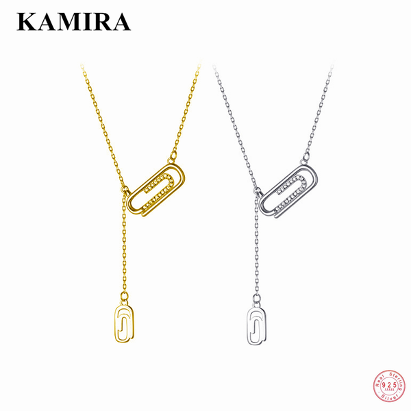 

chains kamira 925 sterling silver fashion vintage chic pin link chain pendientes necklace for women luxury gold choker jewelry collares