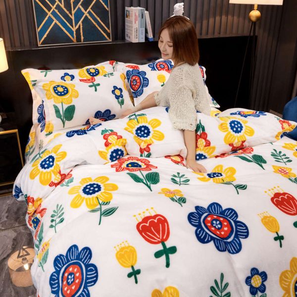 

warm flannel 3 4 piece direct seeding head bedding home textile