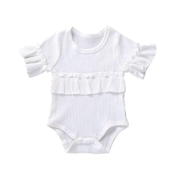 

jumpsuits summer infant baby girls romper tassles cotton solid color born clothes, Blue