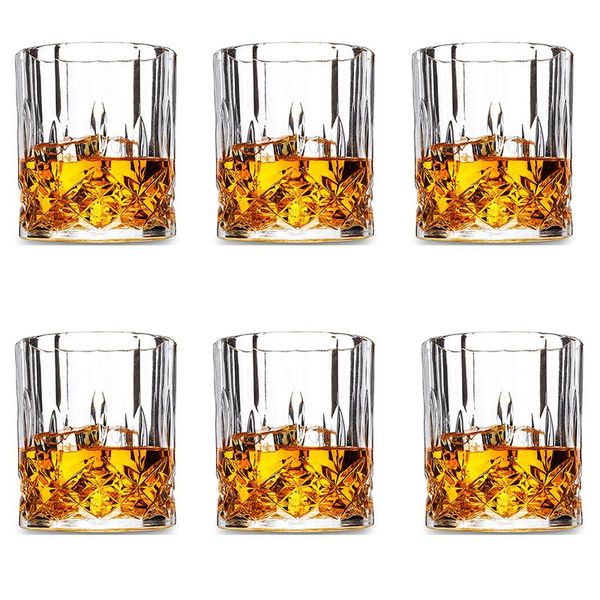 

wine glasses hellodream lead-classic design rock style whiskey glass barware old fashioned for set of 6-8.45 oz