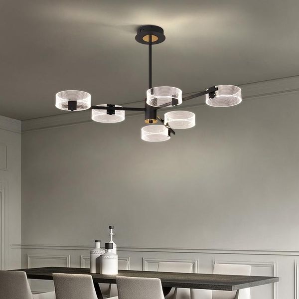 

black modern led pendant chandelier for living room bedroom dining chandeliers restaurant lighting fixtures ac110v 220v