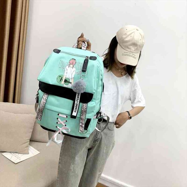 

canvas usb school bags for girls teenagers backpack women bookbags black large capacity middle high college teen schoolbag