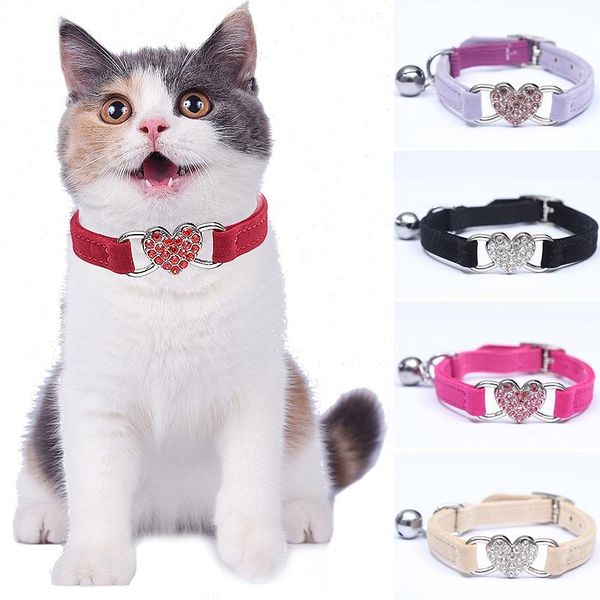 

cat collars & leads pet accessories adjustable dogs kitten crystal necklace elastic bling collar for cats/puppy cats