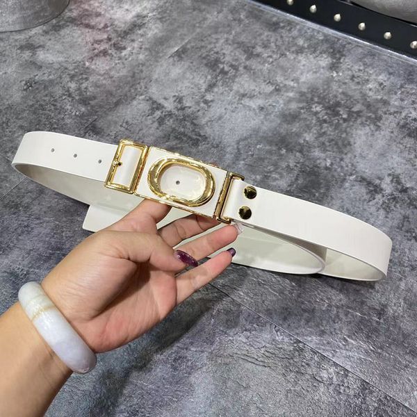 

letter buckle leather belt women's personality pure copper button fashion 3.0cm high end customization, Black;brown