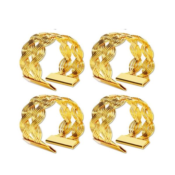 

napkin ring, 4 pcs metal buckle holder for wedding party dinner table decoration 28gf rings