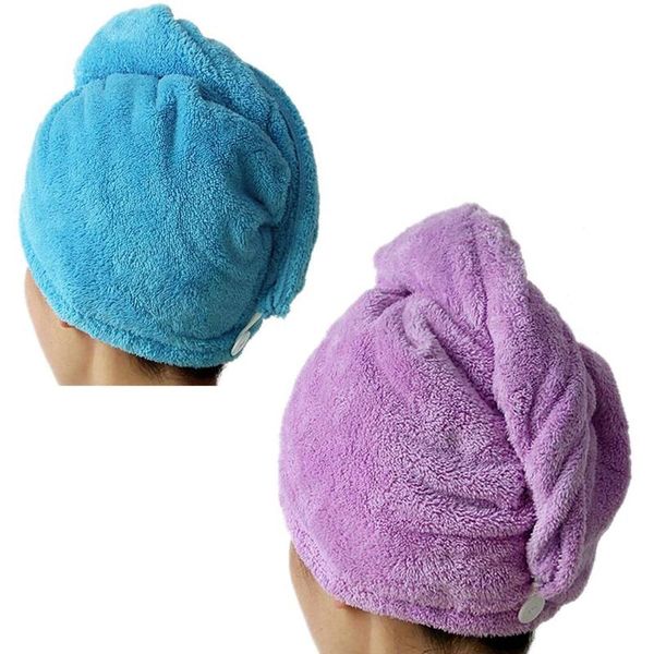

towel absorbent quick-drying hair cap drying hat microfiber wrap bathroom rapid
