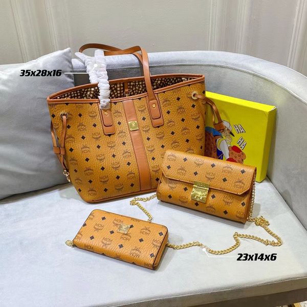 

3-piece set luxurys designers bag women handbag messenger oxidizing leather pochette metis elegant shoulder multifunctional large-capacity s