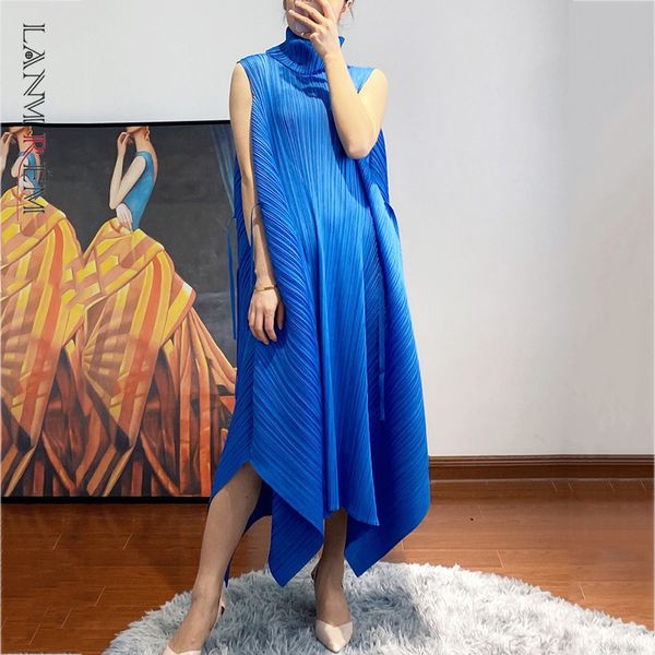 

women black big size bandage dress turtleneck sleeveless loose fit female fashion tide summer arrivals 2e1785 210507, Black;gray