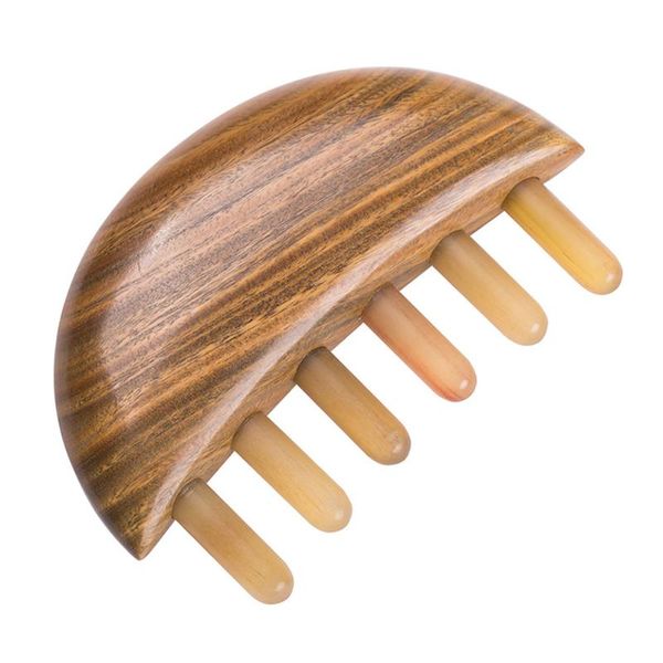 

hair brushes 1 pc smooth comb beautiful sandalwood portable wide tooth, Silver
