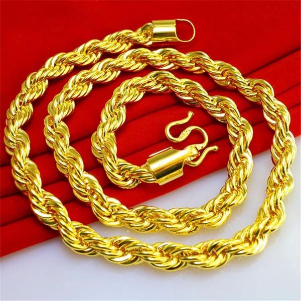 

chains hip hop mens chain yellow gold filled twisted necklace, Silver