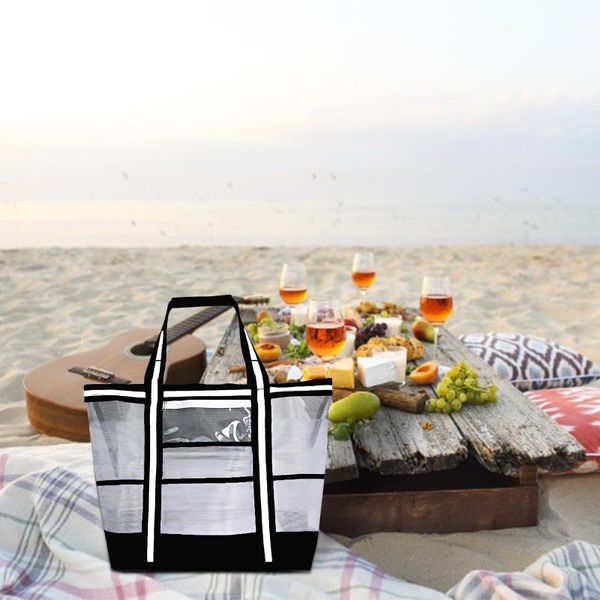 

storage bags mother and baby beach bag transparent mesh dry wet separation childe toys travel clothing sports pool bages #t2g