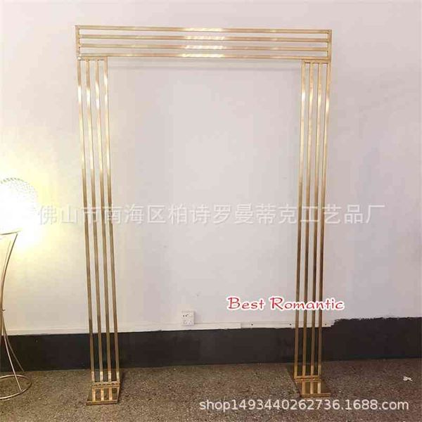 

21 year new stainless steel background frame, iron props, outdoor wedding decorations, gold arch