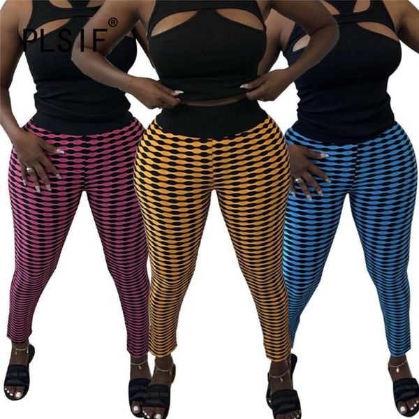

women's pants & capris women plaid print long pant slim fit high waist trousers for woman ladies sheath, Black;white