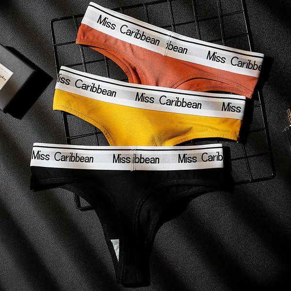 

women's panties underwear sports fitness letters cotton wide-waisted breathable seamless low-rise hip lift thong briefs, Black;pink