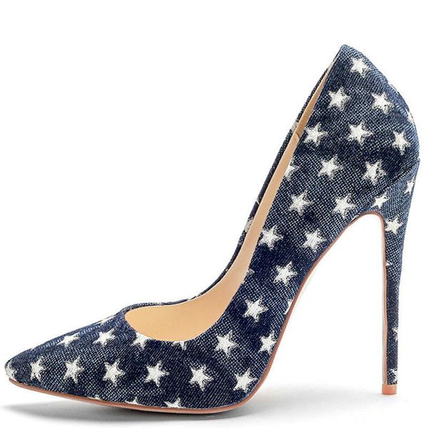 

dress shoes yechne wedding bridal pumps womem denim hoge hakken schoenen valentine vrouw plus size 33 43 puntschoen, Black