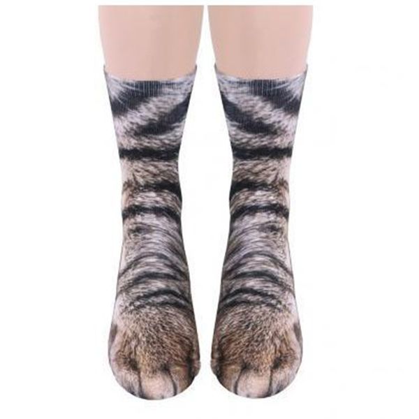 Kadın Ekip Çorap 3D Hayvan Baskı Pençe Yenilik Dinozor Kaplan Leopar Kedi Lady Erkek Erkek Kız Çocuklar için