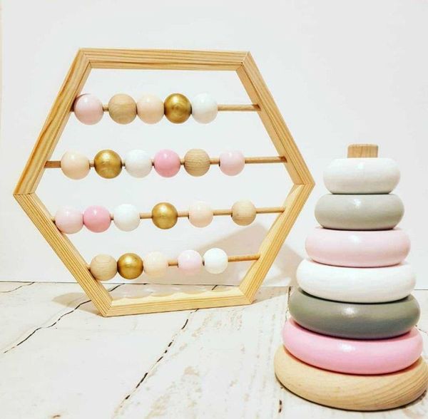 

decorative objects & figurines nordic style natural wooden abacus with beads craft baby early learning educational toys scandinavian room de