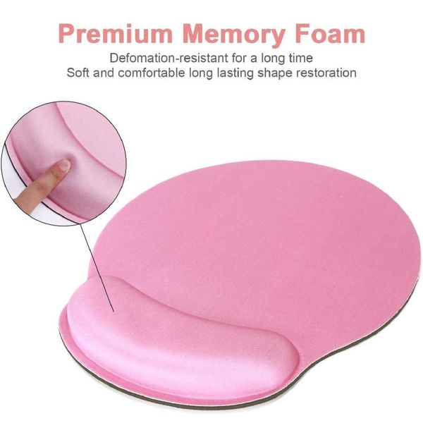 

mouse pads & wrist rests ergonomic pad, mini pad with gel rest support, waterproof mousepad, (pink)