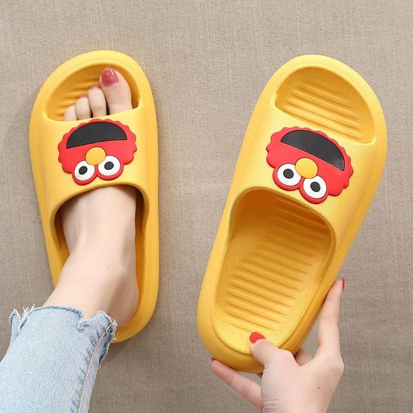 

slippers sandals for women 2021 summer trend graffiti cartoons leisure beach flip flops male indoor eva cool soft bottom shoes, Black